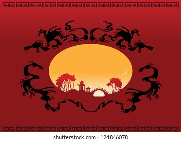 Abstract Asian Landscape