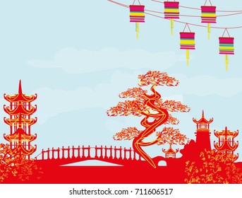 Abstract Asian Landscape