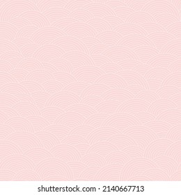 Abstract asian styled fish scales seamless pattern. Vector geometric illustration with striped circles. Line art vector print for fabric, stationery, wrapping paper, any surface.