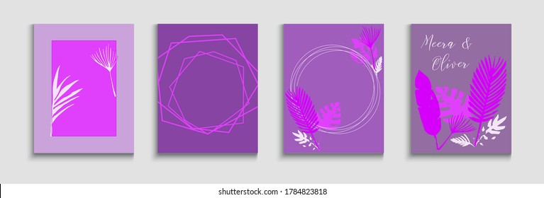 Resumen del juego de tarjetas vectoras asiáticas. Diseño suave y elegante de la revista. Patrón de marco geométrico. Tintado, Tropical Salta Pancartas con formularios de línea pintados en estilo oriental. Fondo Mínimo De La Mano.