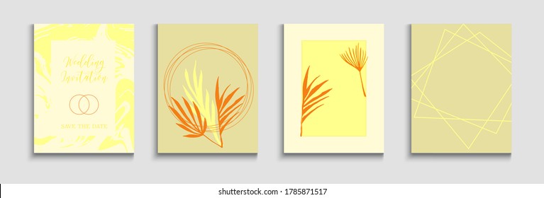 Resumen del conjunto de volantes de vectores asiáticos. Textura de borde geométrico. Tejido, Hojas Tropicales Banners Soft, Elegante Plantilla De Invitación. Líneas de formas pintadas en estilo oriental. Fondo Mínimo De La Mano.