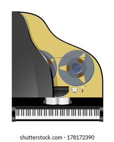 Abstract association piano and recorder.