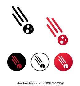 Abstract Asteroid Icon Illustration Flat Design