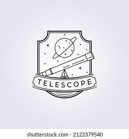 abstract astronomy, telescope, planet space logo vector illustration template design