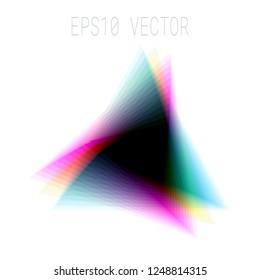 Abstract Asymmetric Colorful Blurred Triangular Design Element Isolated on White Background. EPS 10 Vector.