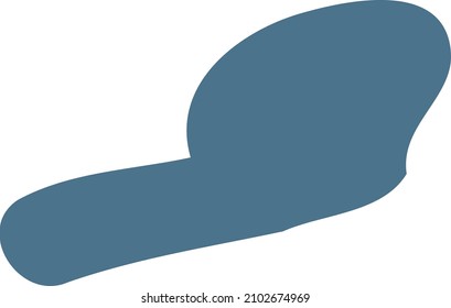 Resumen mancha redondeada asimétrica gris. Sencillo garabato a mano alzada para fondos y texturas. Pequeño elemento de forma irregular dibujado a mano. Ilustración vectorial plana. Objeto abstracto de forma libre.