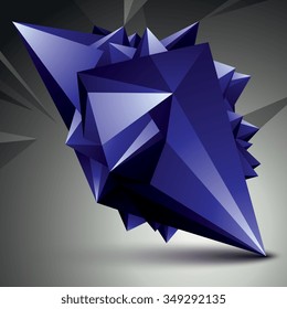 Abstract asymmetric vector purple object constructed from different elements, complicated geometric shape.