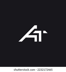 Abstract AT, TA, A, T Letters Logo Initial Based Monogram Icon Vector.