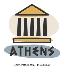 Abstract Athens icon, vector illustration