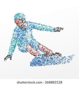 Abstract athlete of the circles. Vector illustration.