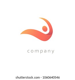 Abstract athlete logo icon vector design. Gym, sports games, fitness, business, trainer vector logo. Graphic Design Editable Design. Active person with leafl logo. Fitness, sport web icon.