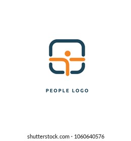 Abstract athlete logo icon vector design. Gym, sports games, fitness, business, trainer vector logo. Graphic Design Editable Design. Active person with leafl logo. Fitness, sport web icon.