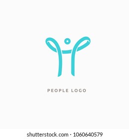 Abstract athlete logo icon vector design. Gym, sports games, fitness, business, trainer vector logo. Graphic Design Editable Design. Active person with leafl logo. Fitness, sport web icon.