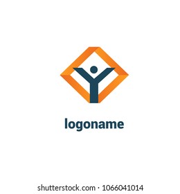 Abstract athlete logo icon vector design. Gym, sports games, fitness, business, trainer vector logo. Editable Design. Active person with leafl logo. Fitness, sport web icon.