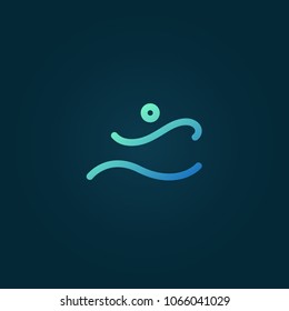 Abstract athlete logo icon vector design. Gym, sports games, fitness, business, trainer vector logo. Editable Design. Active person with leafl logo. Fitness, sport web icon.