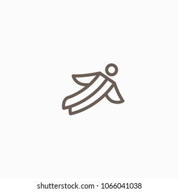 Abstract athlete logo icon vector design. Gym, sports games, fitness, business, trainer vector logo. Editable Design. Active person with leafl logo. Fitness, sport web icon.