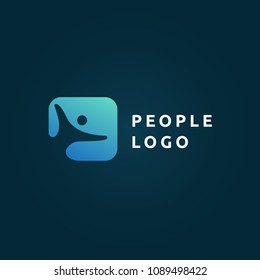 Abstract athlete logo icon vector design. Gym, sports games, fitness, business, trainer vector logo. Vector illustration, Graphic Design Editable Design. Active person with leafl logo. Fitness, sport.