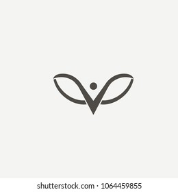 Abstract athlete logo vector design. Gym, sports games, fitness, business, trainer vector logo. Graphic Design Editable Design. Active person with leafl logo. Fitness, sport web icon.