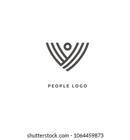 Abstract athlete logo vector design. Gym, sports games, fitness, business, trainer vector logo. Graphic Design Editable Design. Active person with leafl logo. Fitness, sport web icon.
