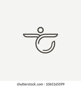 Abstract athlete logo vector design. Gym, sports games, fitness, business, trainer vector logo.  Active person with leafl logo. Fitness, sport web icon.