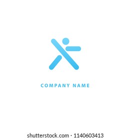 Abstract athlete logo vector design. Gym, sports games, fitness, business, trainer vector logo. Active person action logo. Fitness, sport web icon.