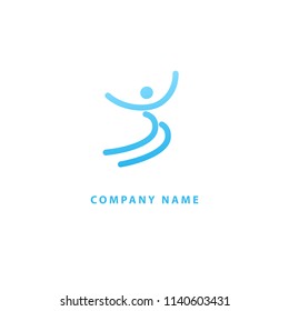 Abstract athlete logo vector design. Gym, sports games, fitness, business, trainer vector logo. Active person action logo. Fitness, sport web icon.