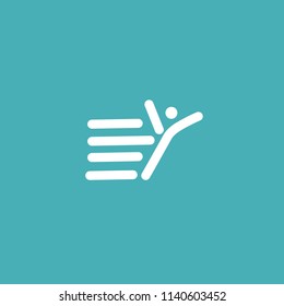 Abstract athlete logo vector design. Gym, sports games, fitness, business, trainer vector logo. Active person action logo. Fitness, sport web icon.