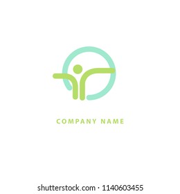 Abstract athlete logo vector design. Gym, sports games, fitness, business, trainer vector logo. Active person action logo. Fitness, sport web icon.