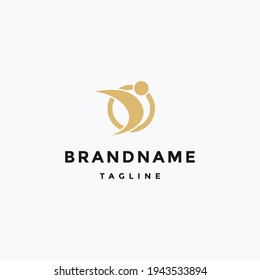 Abstract athlete logo vector design. Gym, sports games, fitness, business, trainer vector logo.