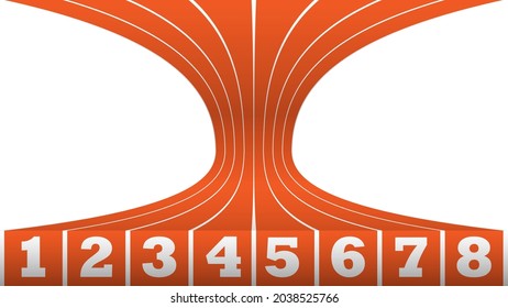 Abstract athletic track forward and upward. Business competition concept.