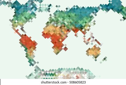 Abstract atlas earth in rhombus style. Vector illustration. Eps 10.