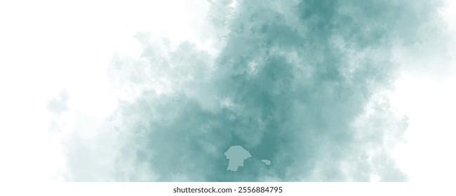 Abstract Atmospheric Background Featuring Soft Misty Clouds and a Gentle Watercolor Texture in Shades of Blue and White
