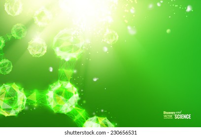 Abstract atom with lines and triangles poligons design. Vector illustration.