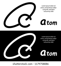 Abstract atom logo design, Decorative atom logo design, Design of atom logo, Vector illustration, Vector graphic design of unique atom logo