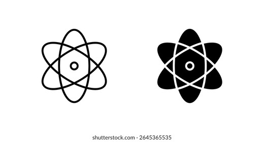Abstrato ícone da molécula de átomo conjunto simbolizando a ciência, física e química. Perfeito para temas de pesquisa, educação e tecnologia.