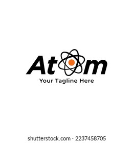 Abstract Atom particle logo design vector illustration. Atom particle suitable for science and technology company logos.