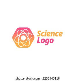 Resumen Ilustración vectorial del diseño del logotipo de partículas átomas. Partícula de átomo adecuada para los logotipos de las empresas de ciencia y tecnología.