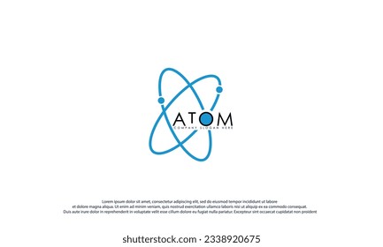 Abstract Atom particle logo design vector illustration. Atom particle suitable for science and technology company logos.