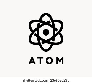 Abstract Atom particle logo design vector illustration.