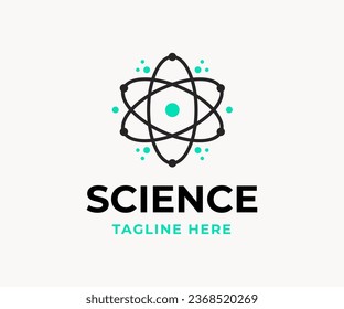 Abstract Atom particle logo design vector illustration.