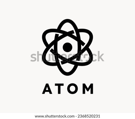 Abstract Atom particle logo design vector illustration.