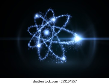 Abstract atom from particles. Vector illustration.