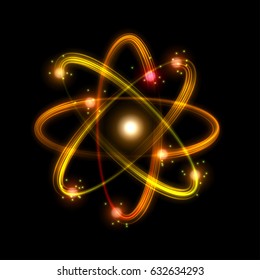 Abstract atom from particles. Vector illustration