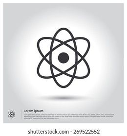 abstract Atom sign icon, vector illustration. Flat design style