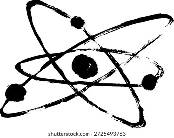 Símbolo de Átomo Abstrato em Estilo de Tinta Grunge