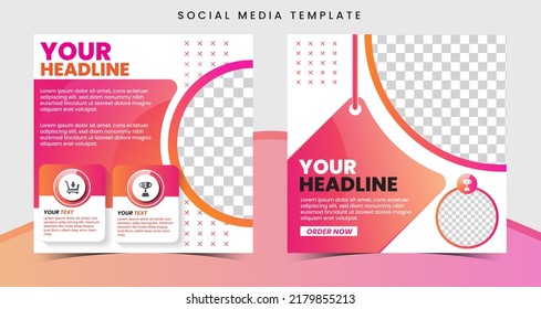 Abstract attractive light color social media post template for shop