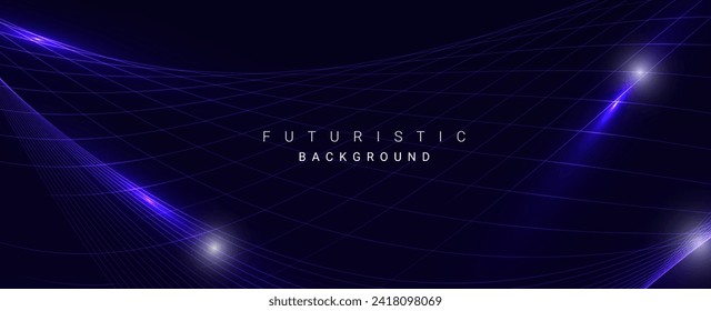 Abstract attractive tech wave dynamic lines background vector