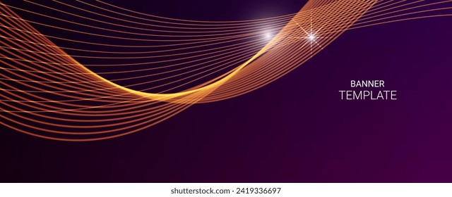 Abstract attractive tech wave dynamic lines background vector