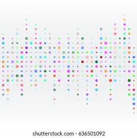 Abstract Audio Equalizer Background. Sound Wave with colored Circles. Vector illustration.