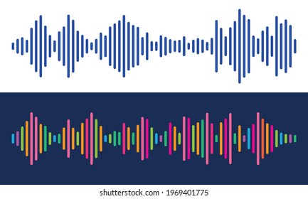 Abstract audio signal graph. Logo or icon template.